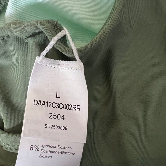 Cupshe Womens Bikini Set Olive Green Floral Lace Up Side Tie Size Large NWT - Picture 10 of 12